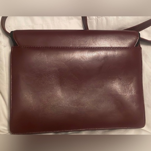 Vintage preowned Albert Nipon Red Cross body envelope purse burgundy wine - Picture 4 of 8